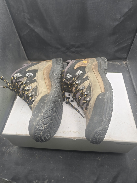 Dunham Brown and Black Men’s Trail Boots with Yellow-Accent Laces